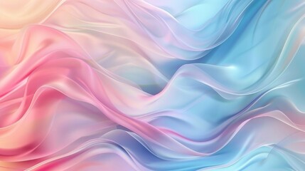 Fototapeta premium Abstract background with multicolored flowing fabric waves in purple pink blue and white serene and calm texture concept