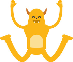 Cute Monster Character Jumping
