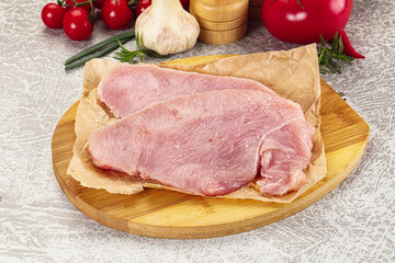 Raw uncooked turkey fillet steak