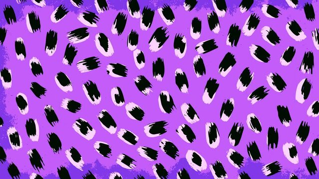 Abstract purple leopard grunge animated brutal comic book style composition background