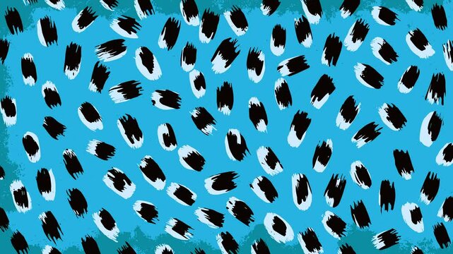 Abstract blue leopard grunge animated brutal comic book style composition background