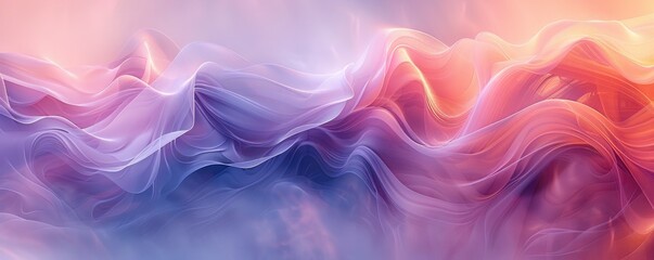Fototapeta premium An artistic digital background of swirling patterns and ethereal clouds in soft pastel colors on a clean white background. ideal for meditation apps or relaxation-themed designs
