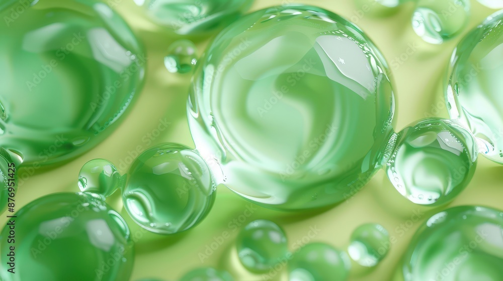 Aufkleber this image showcases green bubbles with a liquid-like texture, offering an abstract visual experienc