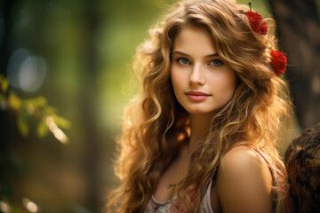 Obraz premium Explore the enchanted woods with a charming and whimsical companion.