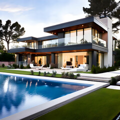 Luxury home with pool and a garden
AI Generated