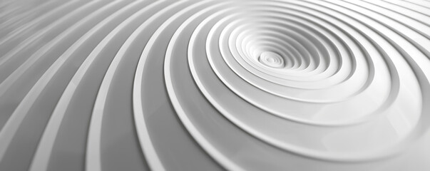 Obraz premium minimalistic digital background with thin concentric circles in shades of gray and silver on a white background. Concentric circles create a sense of depth and perspective,