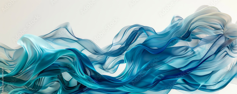 Poster modern digital background with a repeating pattern of abstract waves and curves in shades of blue an