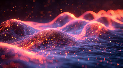 visualization of space quantum physic fluid waves