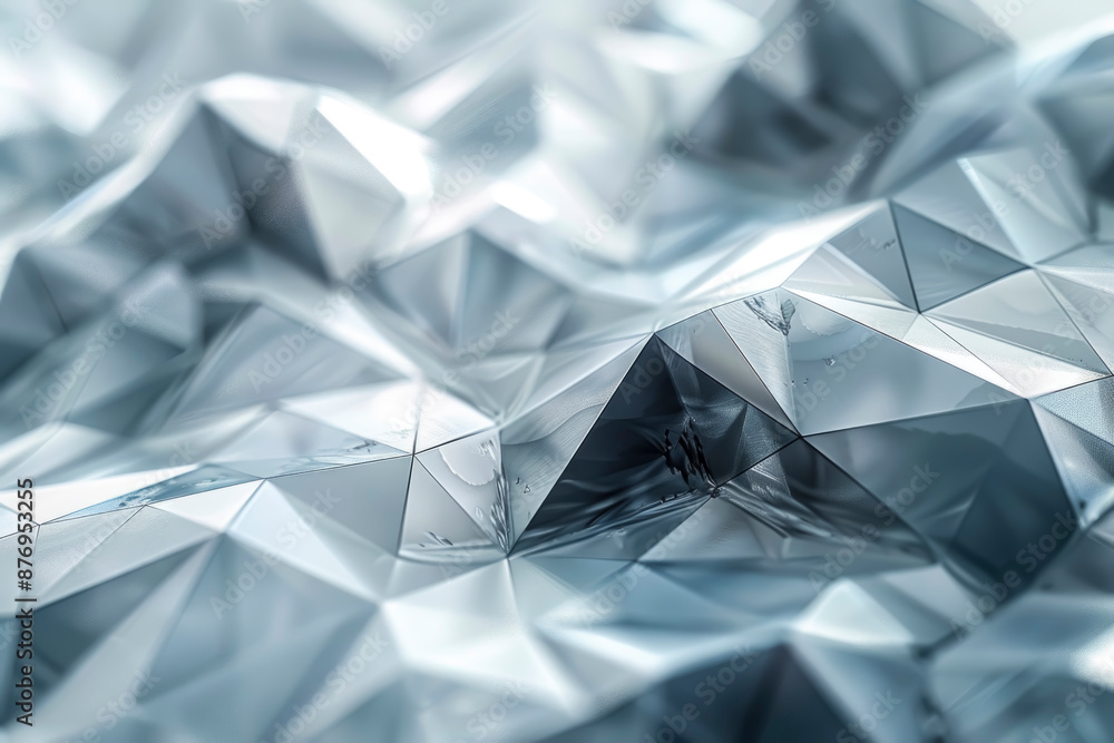Aufkleber a sleek and modern digital background featuring abstract geometric shapes in shades of silver and gr
