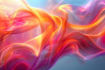 Obraz premium abstract digital background with spinning swirls of neon colors on a pristine white background. Vortexes create movements and energies,