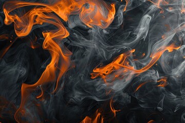 Fototapeta premium Abstract black and orange background with a fire and smoke theme