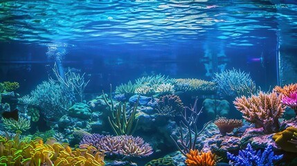 Fototapeta premium exploration, journey, discovery, underwater reef, vibrant coral, marine life