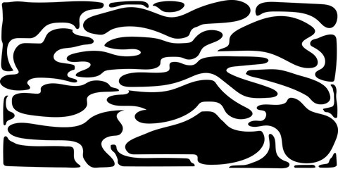 The water surface and slight waves. Silhouette abstract background, black and white style. transparent background wiht png