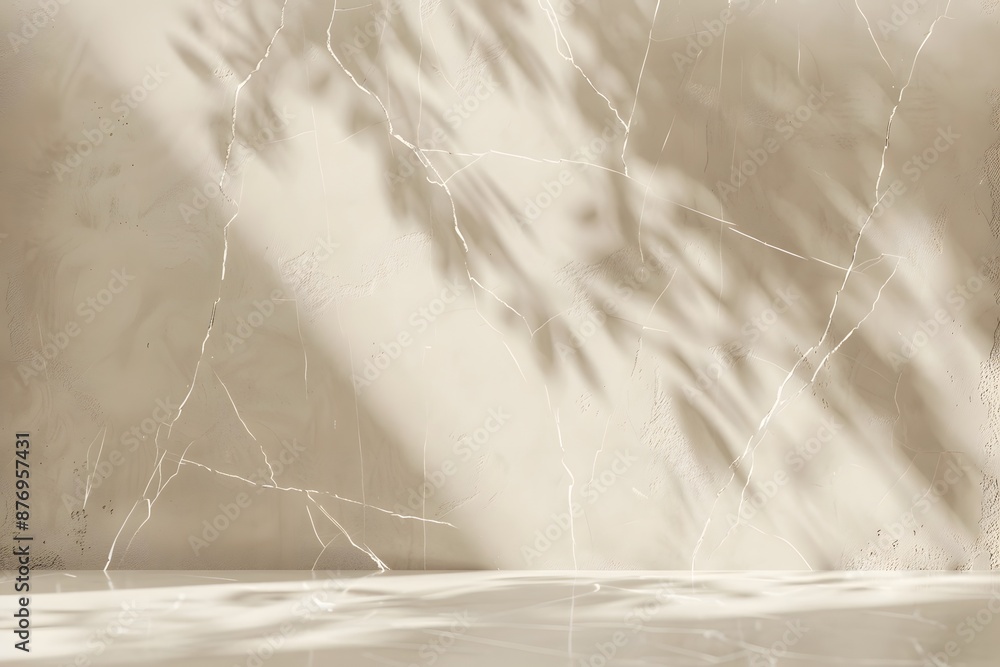Poster beige marble with white veins background, 3d render of empty space creates an elegant atmosphere for