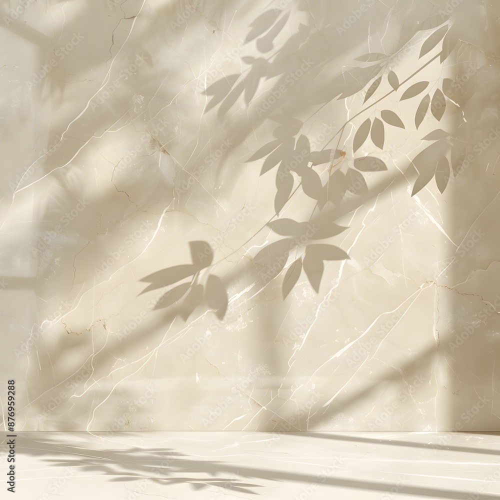 Poster beige marble with white veins background, 3d render of empty space creates an elegant atmosphere for