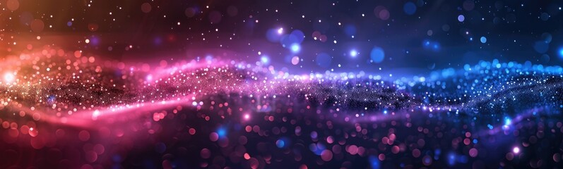 Blue and red sparks glitters with bokeh abstract wallpaper background