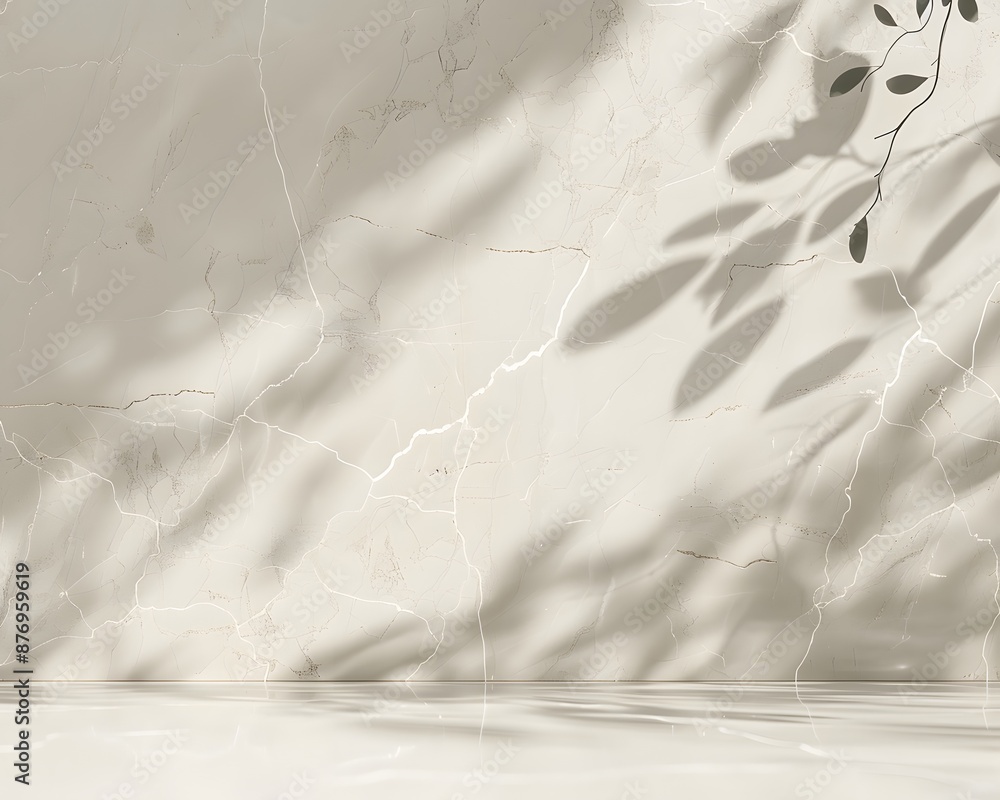 Poster beige marble with white veins background, 3d render of empty space creates an elegant atmosphere for
