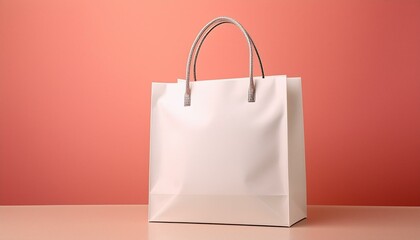 white shopping bag with empty space, pich buzz studio background