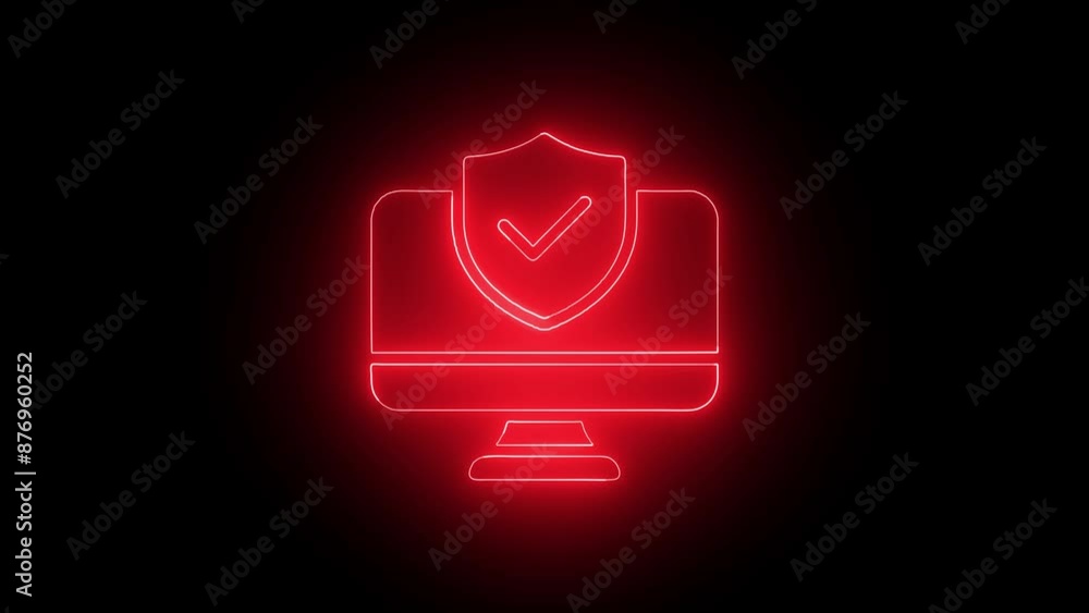 Poster cyber icon, verified icon, security icon and data privacy with check mark icon concept on dark backg