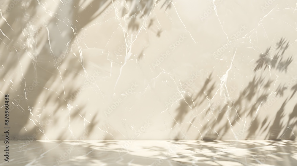 Poster beige marble with white veins background, 3d render of empty space creates an elegant atmosphere for