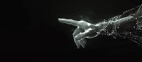 Obraz premium Digital Hand Reaching Out in a Dark Void