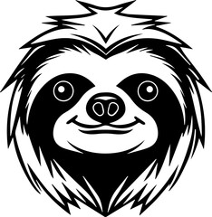 Fototapeta premium Sloth head SVG vector transparent background PNG clipart