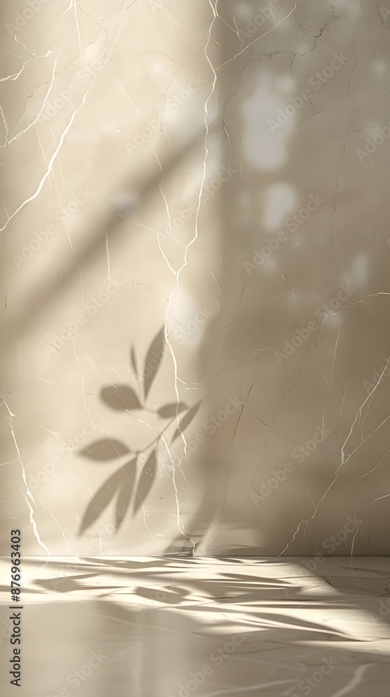 Poster beige marble with white veins background, 3d render of empty space creates an elegant atmosphere for