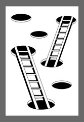 Surrealism poster. Surrealism elements background.