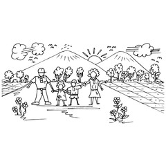 International Day Of Families, doodle vector