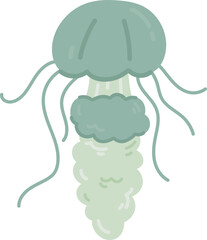 Cute cartoon jellyfish illustration