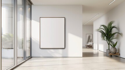 Fototapeta premium Mock up poster in modern interior background, 3D rendering
