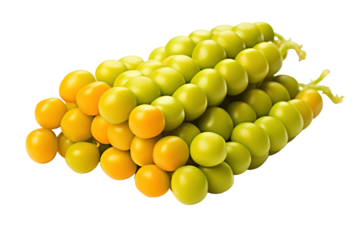 A Vibrant Cluster of Ripe Cape Gooseberries Against a White Background on a White or Clear Surface PNG Transparent Background.