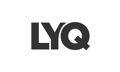 LYQ logo design template with strong and modern bold text. Initial based vector logotype featuring simple and minimal typography. Trendy company identity.