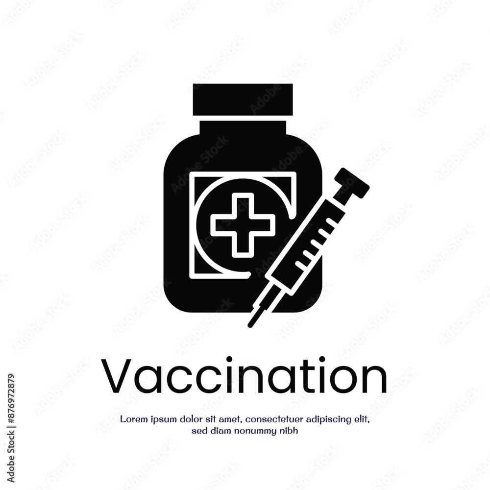 Poster vaccination solid icon vector design good for web or mobile app