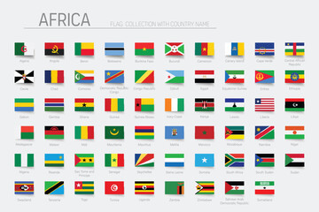 African flag set. Vector illustration