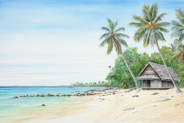 Fototapeta premium Beach architecture landscape building.