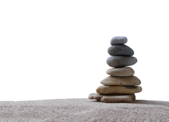 Balance stones are arranged in a pyramid shape,Stone stacked with transparent image.