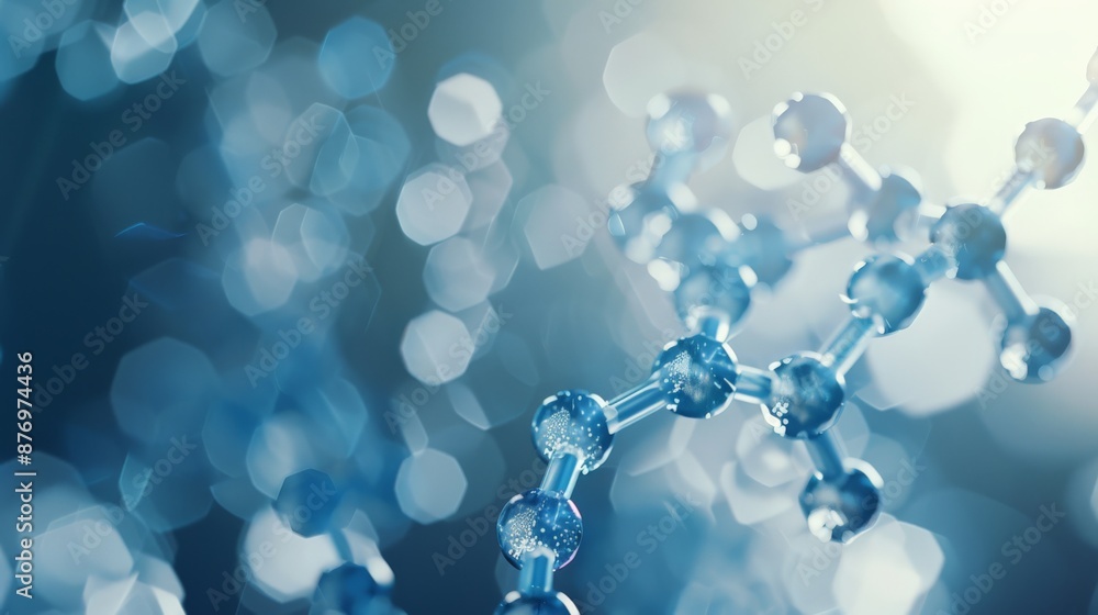 Aufkleber glowing molecular structure background with vibrant colors, representing medical research and innova