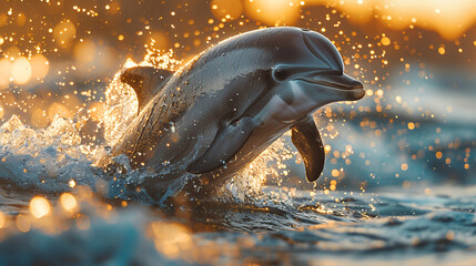 Obraz premium dolphin in water jumping