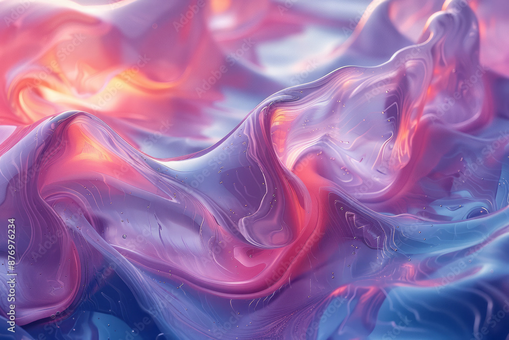 Poster dynamic and colorful abstract shapes that give the illusion of motion and vibration,