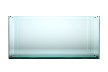 A Rectangular Glass Tank Awaits Its Inhabitants on a White or Clear Surface PNG Transparent Background.