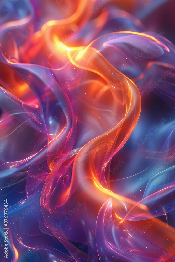 Poster a high-energy abstract design with dynamic shapes that give the illusion of motion and vibration,
