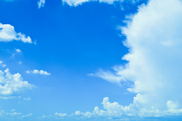 clear blue sky with white cloud, good weather in the morning have a nice day