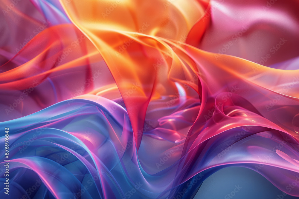 Poster a vibrant and dynamic abstract composition with forms that seem to be in constant motion,