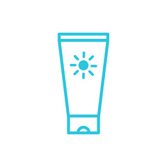 Skin sun protection cream, Isolated on white background. From blue icon set.