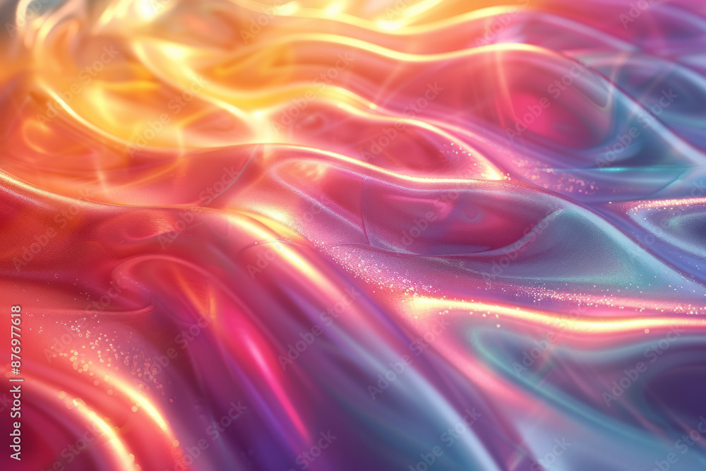 Poster seamless background featuring a rainbow pearlescent color scheme and smooth aurora effects,