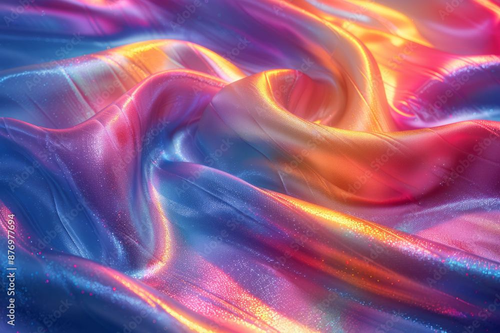 Poster seamless background featuring a rainbow pearlescent color scheme and smooth aurora effects,