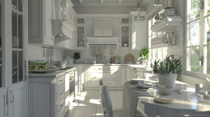 white kitchen decor, interior design and house improvement