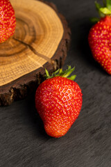 clean washed ripe red strawberries during cooking