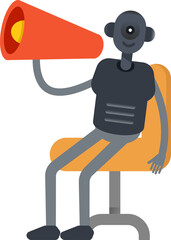 Robot Character and Megaphone
